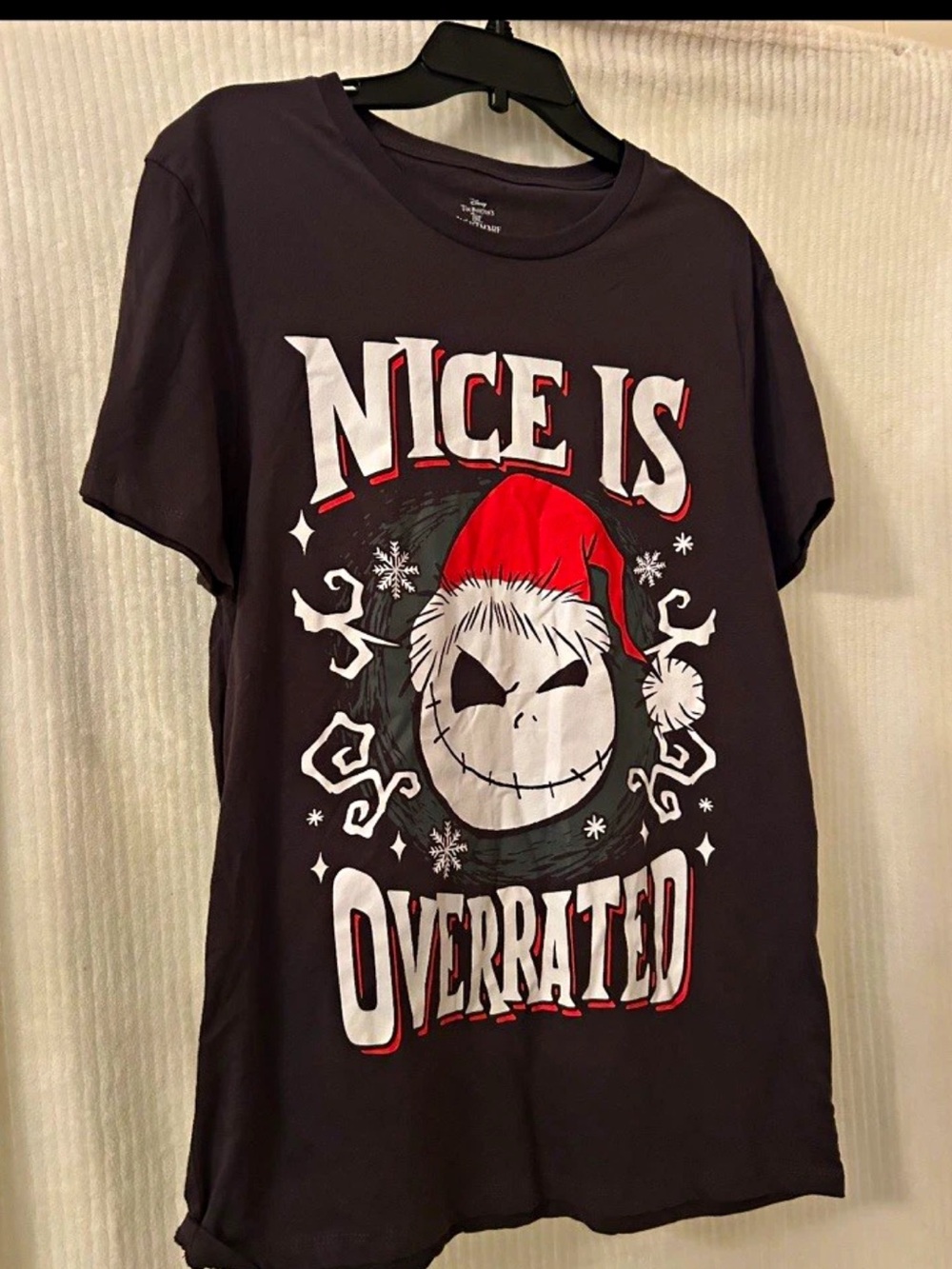 Large Nice Is Overrated' Black Holiday Graphic Tee